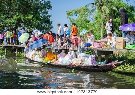 Buddhist Monks On Ok Phansa Day
