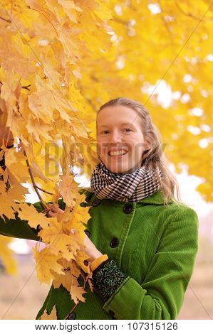 Girl Near Autumn Tree.