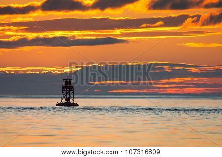 Floating Lighthouse On St.lawrence River