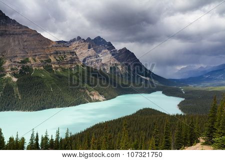 Dark Clouds Over Peyto Lake