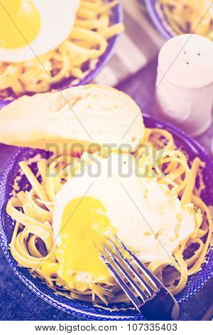 Pasta With Crispy Eggs