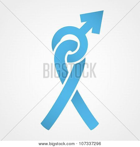 Light blue ribbon and Mars symbol
