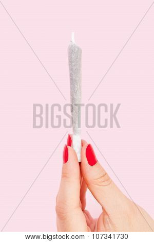 Woman Holding Joint.