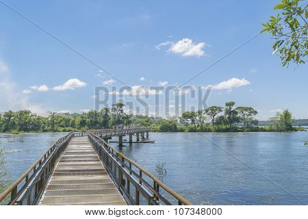 Birdge At Parana River At Iguazu Falls