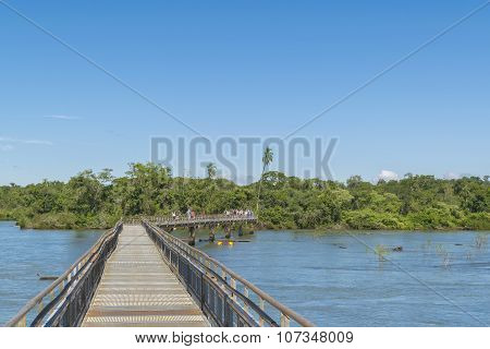 Birdge At Parana River At Iguazu Falls