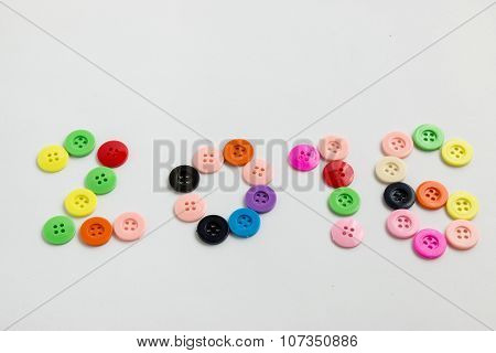 2016 Happy new yaer, celebrate seaon. Button write 2016, New Year is coming concept.