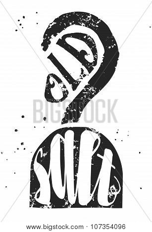 Old Salt Typographic Poster With Pirate Hook Silhouette, Nautical Illustration