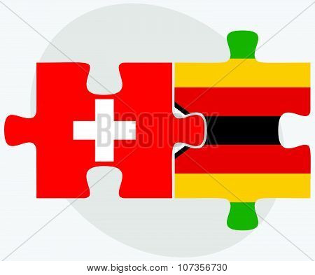 Switzerland And Zimbabwe Flags
