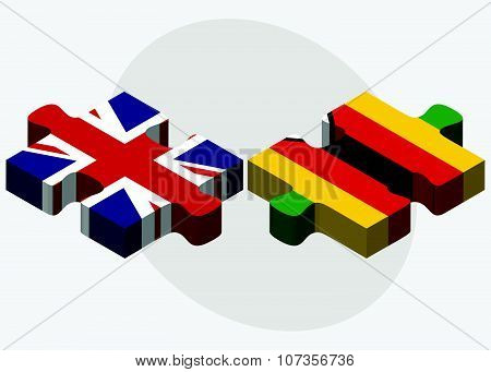 United Kingdom And Zimbabwe Flags