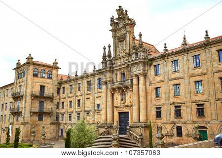Santiago de Compostela end of Saint James Way San Matino Pinario monastery in Galicia Spain