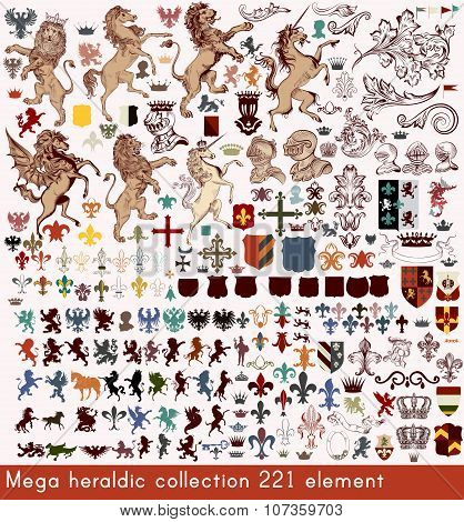 Vector Set Of Luxury Royal Vintage Elements For Your Heraldic Design