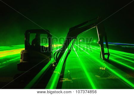 Laser Show With Excavators