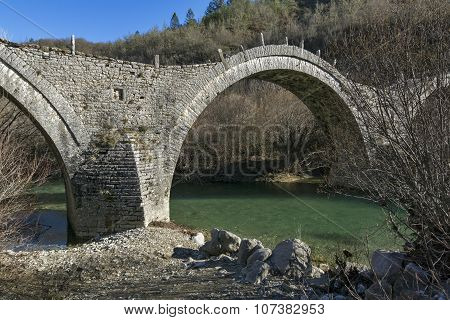 Bridge of Plakidas or Kalogeriko, Pindus Mountains, Zagori, Epirus