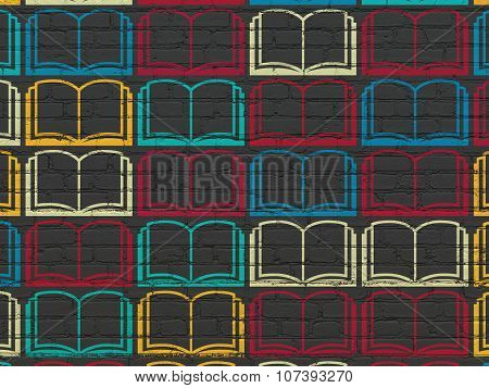 Science concept: Book icons on wall background
