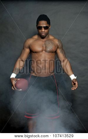 African American Male Wih Football