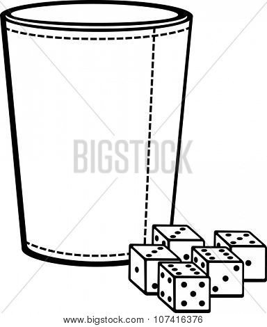 dice cup with dices