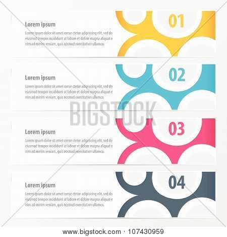 Cicle Design On Banner  Yellow, Blue, Pink Color