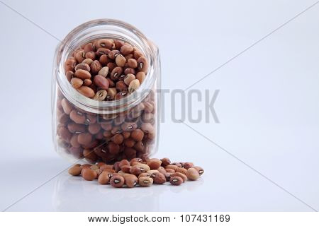 Nigerian brown beans in a glass container