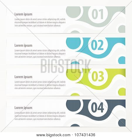 Vector Banner Cicle Design   Green, Blue, Gray Color