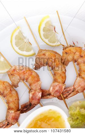 Shrimp Scampi Skeweres with Souce