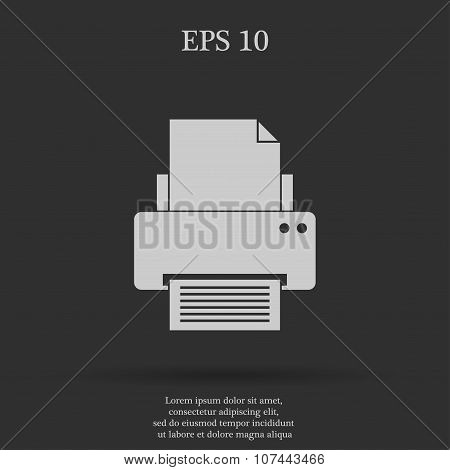 Print Icon. Flat Design Style