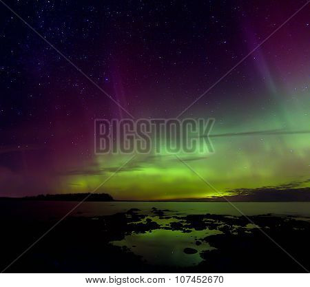 Northern lights 03.11.15 , lake Ladoga, Russia