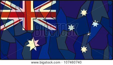 Australia Flag Stained Glass Window