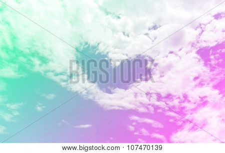 Abstract Colorful Heart on the sky