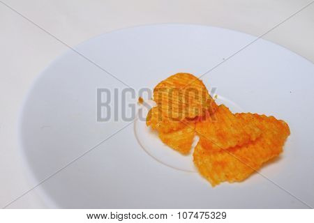 Potatoes Sheet In White Plate On A Table