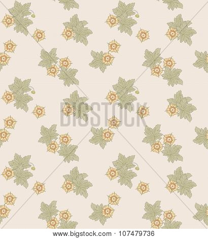 Seamless pattern with flowers. Romantic style.  Retro. Vector