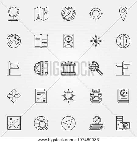 Geography icons set