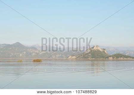 Landscape with the image of Skadar lake, Montenegro