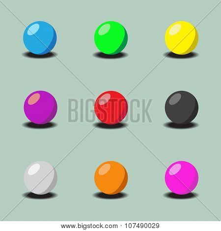 Vector set of colored balls