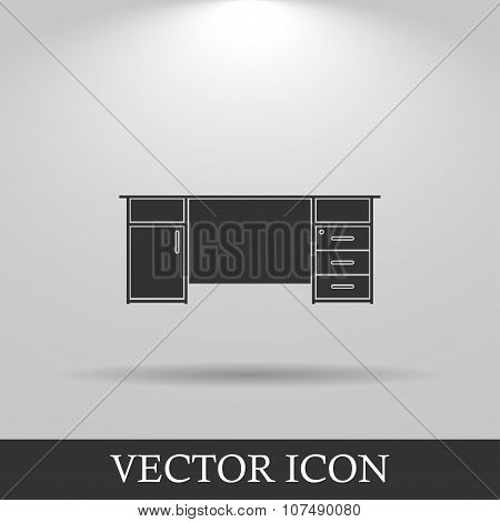 Table Icon. Flat Design Style.