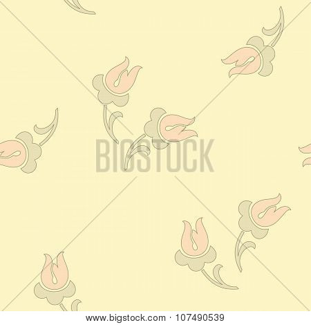 Seamless pattern with flowers roses. Vector. Floral illustration in romantic style
