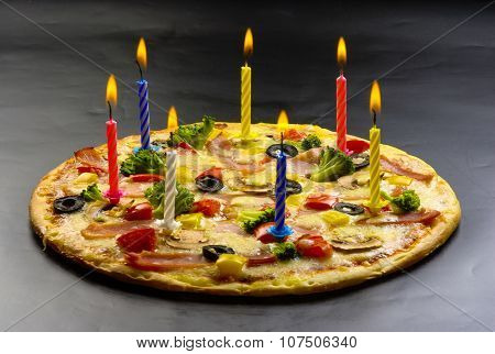 Pizza Creative With Candles
