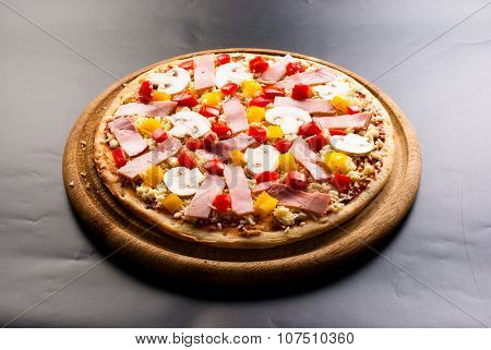 raw pizza on the board