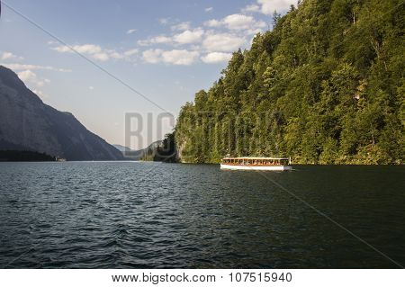 Pleasure Boat On The Koenigssee Lake Close To Berchtesgaden, Germany, 2015