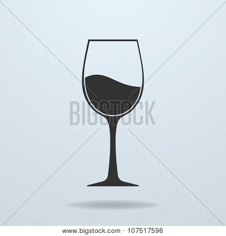 Glass Of Wine Vector Icon.