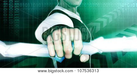Seize the Opportunity as a Hand Holding Lightning