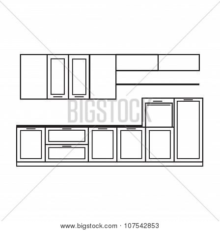 Kitchen sketch interior.