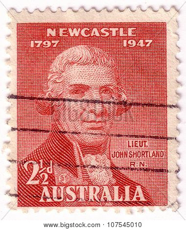 Australia - Circa 1947: A Stamp Printed In Australia Issued For The 150Th Anniversary Of City Of New