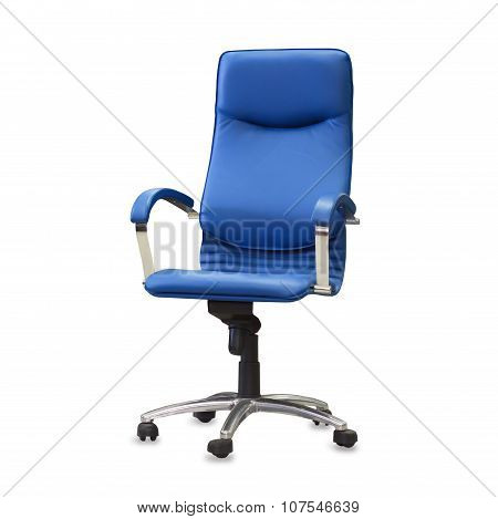 Modern office chair from blye leather.