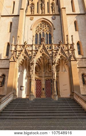 Entrance Of Church Of St Anthony (1914) In Prague