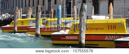 Water ambulances in Venice