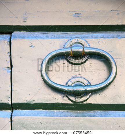 Tradate Abstract   Rusty  Brown Knocker   Curch  Closed  Lombardy Italy
