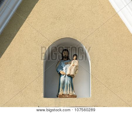 WIELICZKA, POLAND - OCTOBER 8, 2015:Old Wayside shrine in Wieliczka near Cracow. Poland