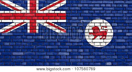 Flag Of Tasmania Painted On Brick Wall