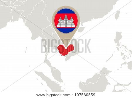 Cambodia On World Map