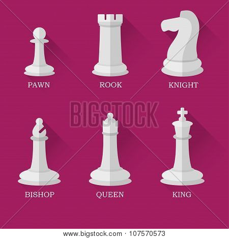 White chess figures.